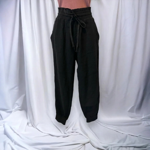White birch cropped/petite paper bag waist joggers - Picture 4 of 11